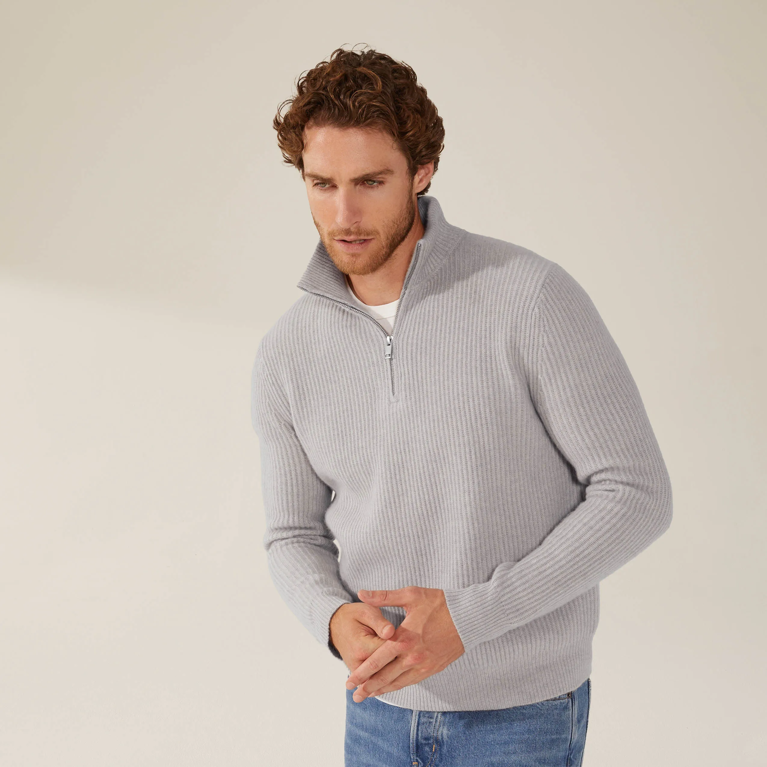 Shane Chunky Cashmere Quarter Zip Pullover