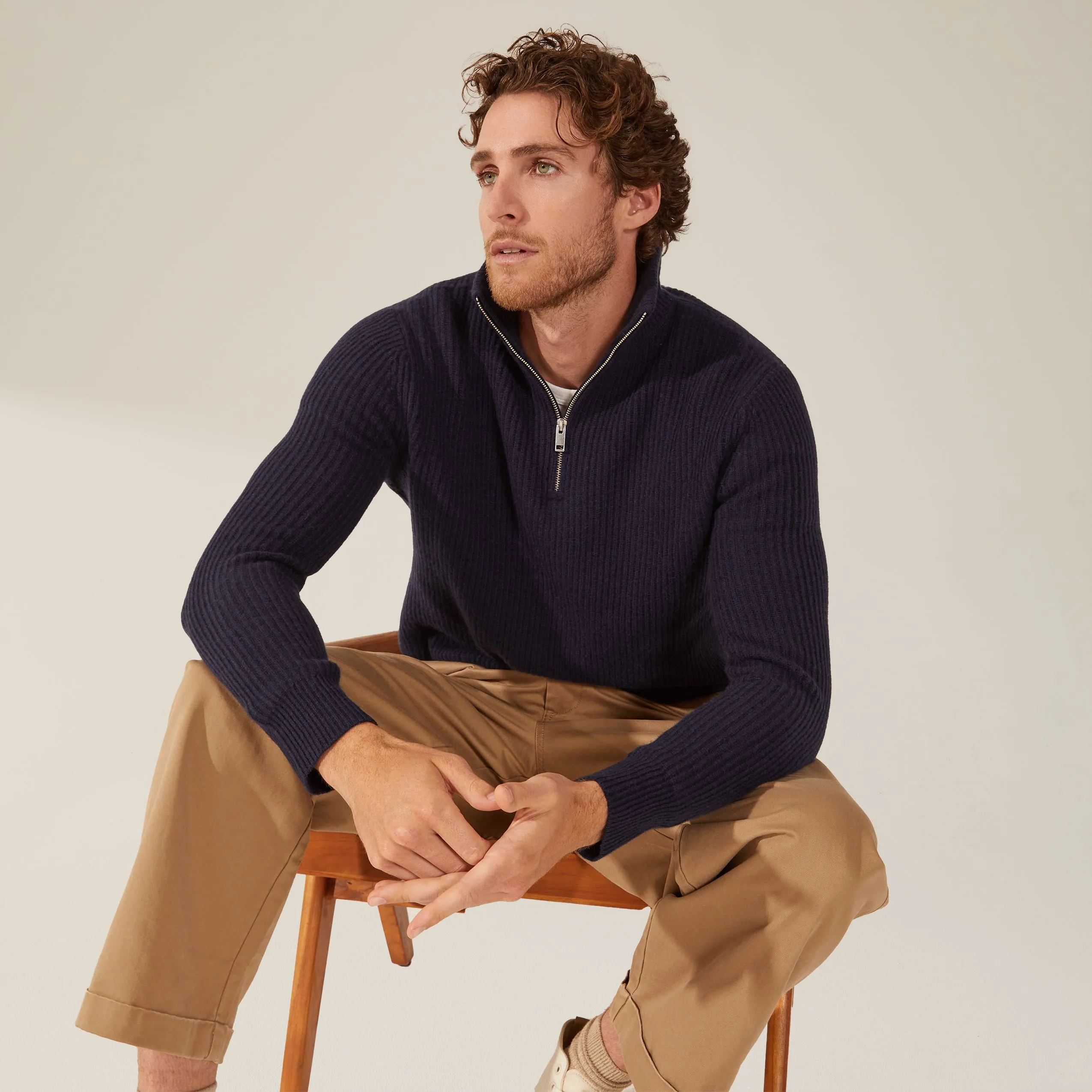 Shane Chunky Cashmere Quarter Zip Pullover