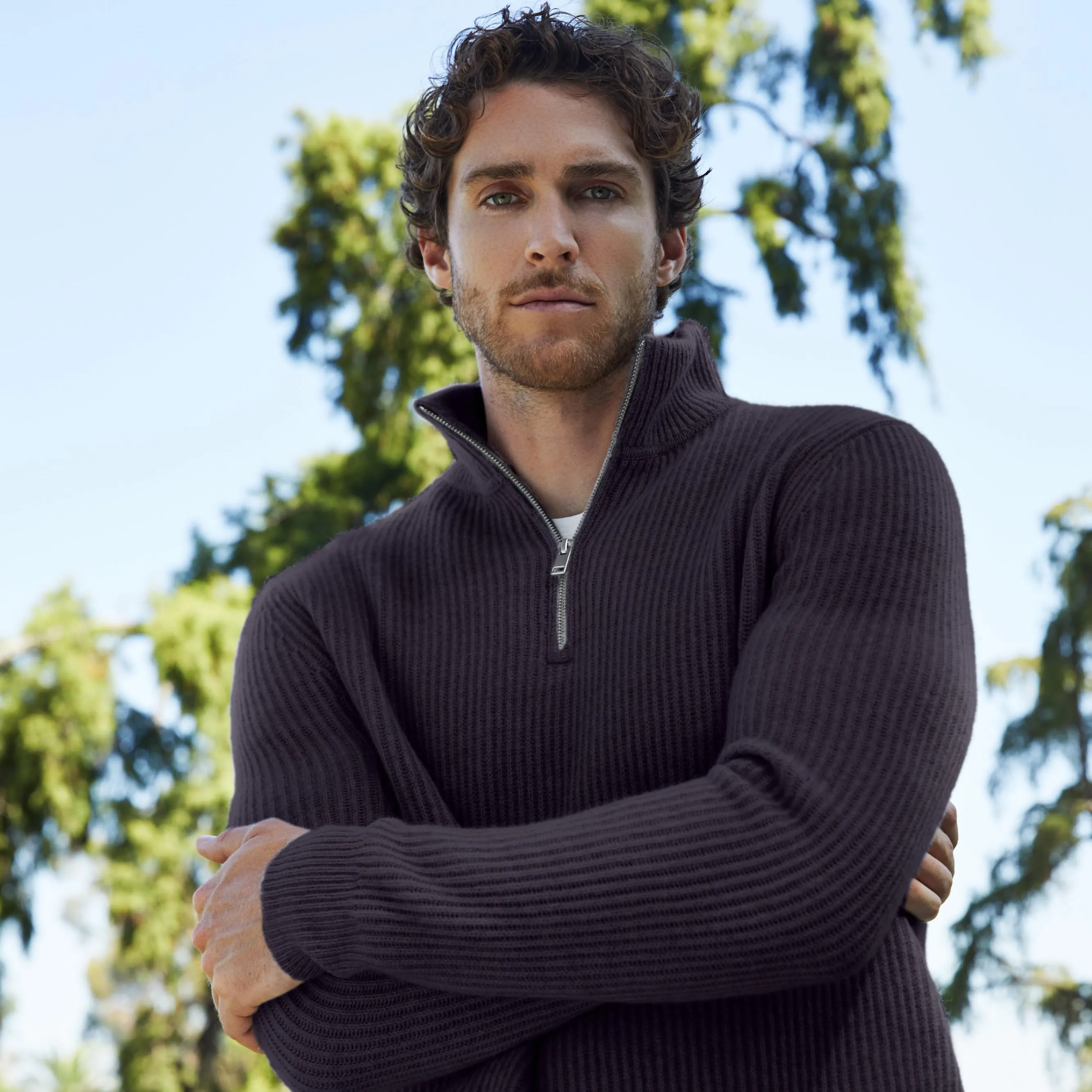 Shane Chunky Cashmere Quarter Zip Pullover