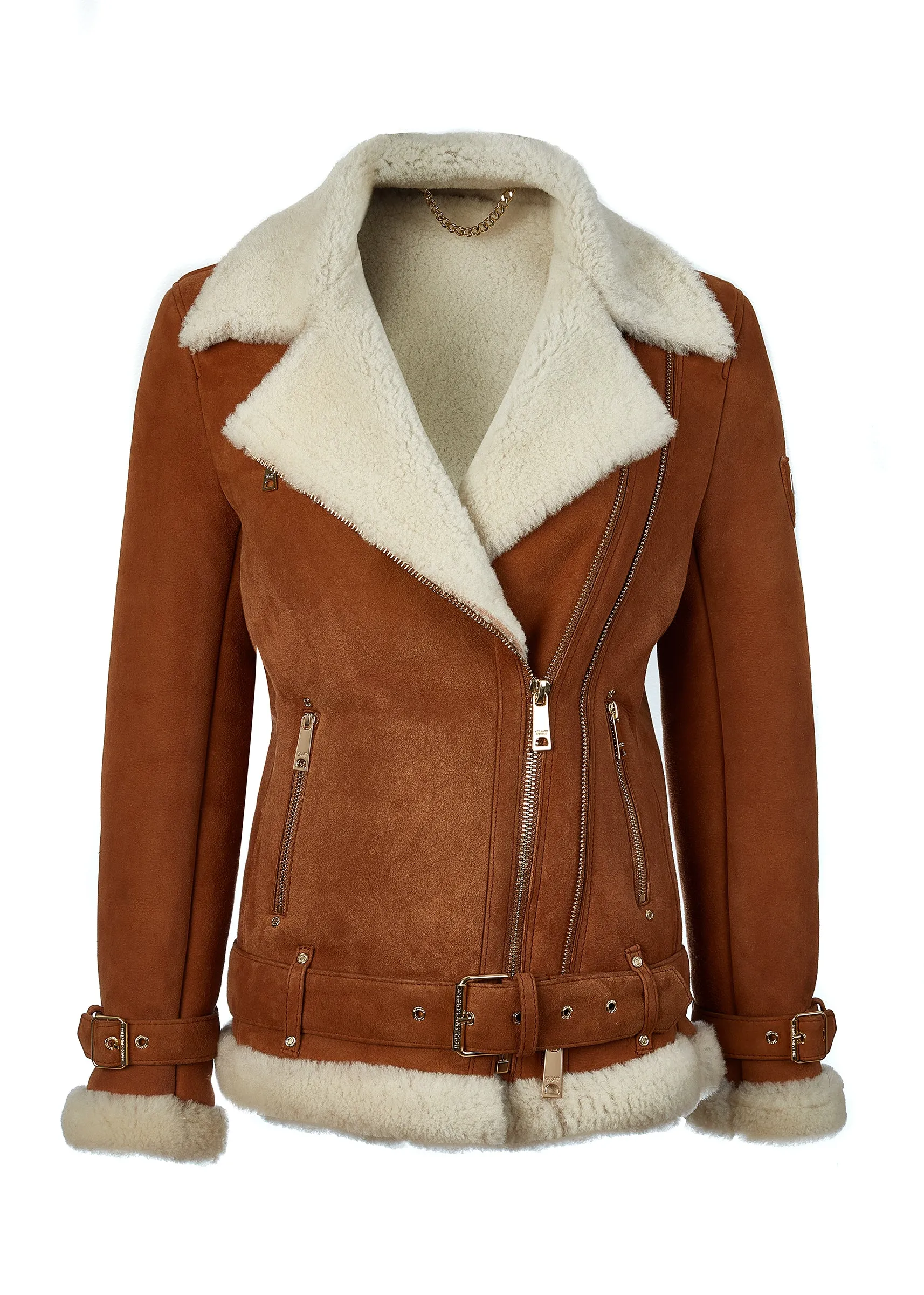 Shearling Aviator Jacket (Tan)