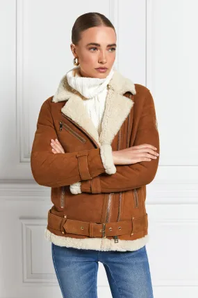 Shearling Aviator Jacket (Tan)