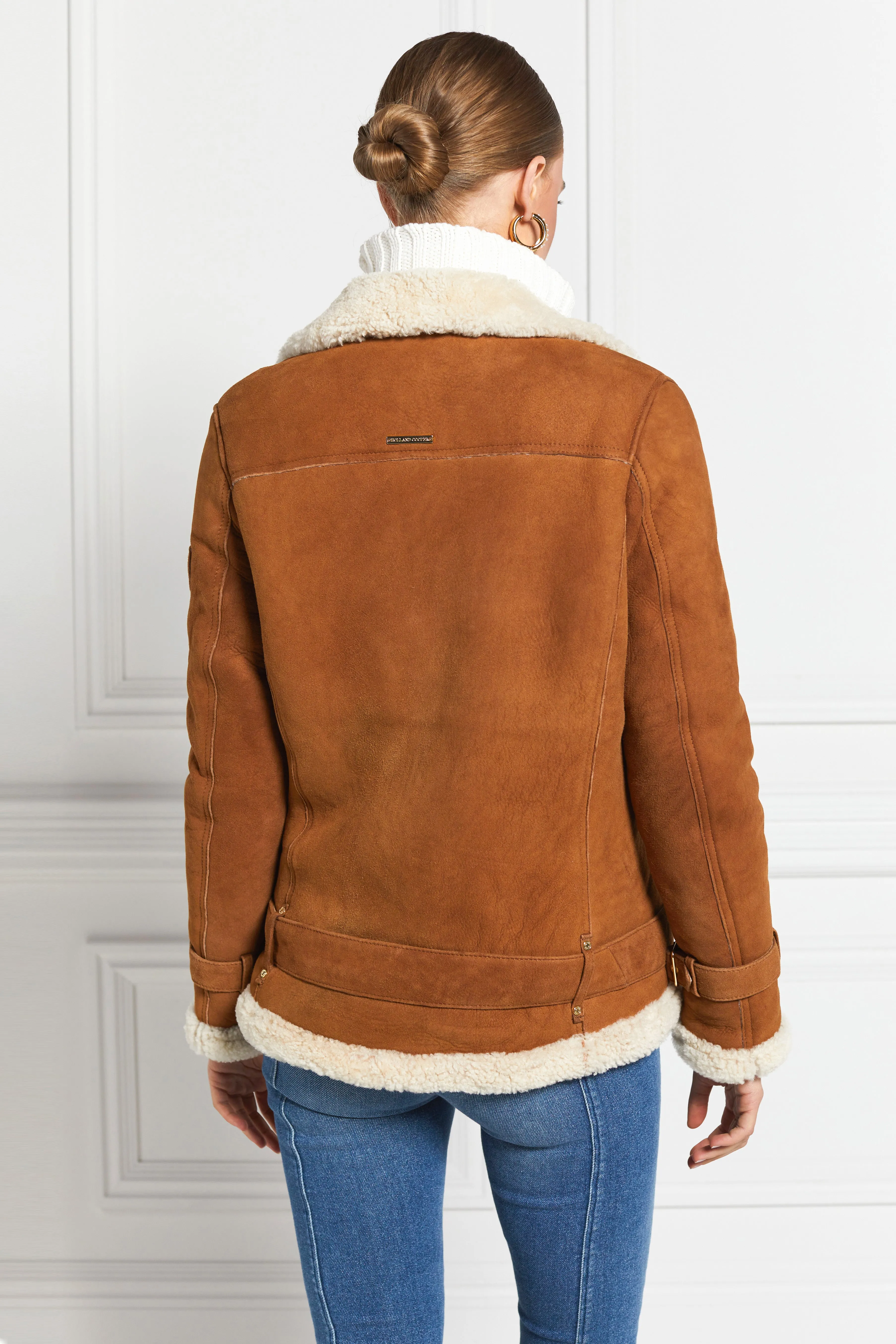 Shearling Aviator Jacket (Tan)