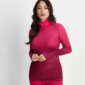 Snowdon Womens Thermal Base Layer Roll Neck - Raspberry Gradient