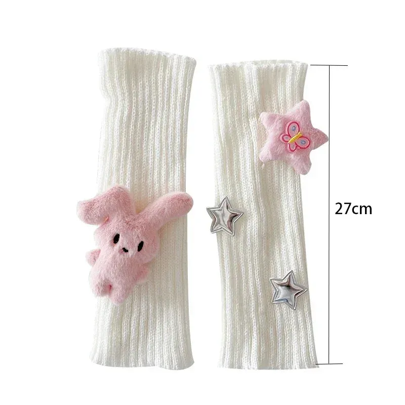 Sohiwoo Trendy Kids Leg Warmers Pink White Multi-Wear Leg Cover Arm Sleeves Girls Y2K Versatile Socks Children Sweet Photograph Wear