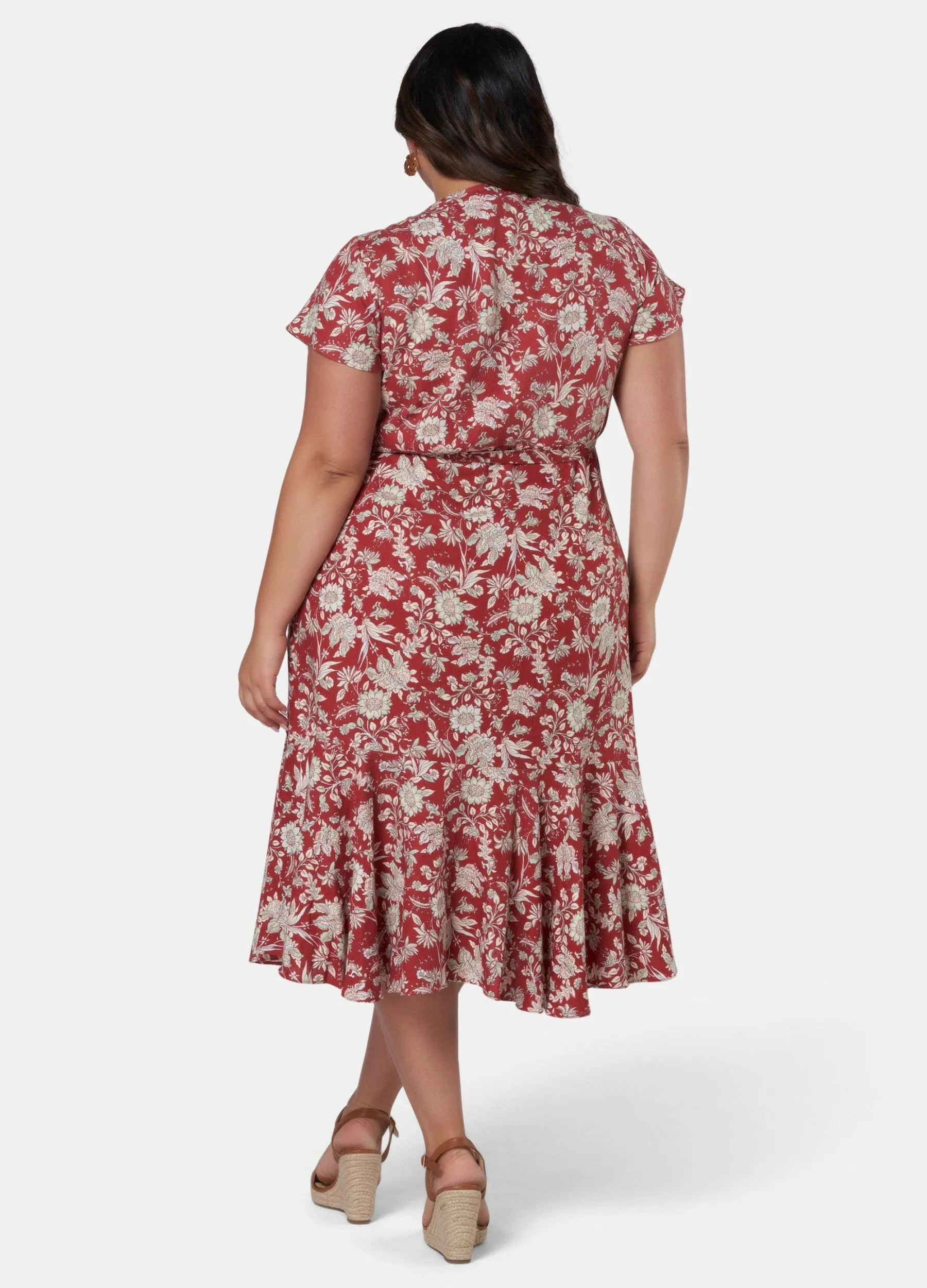 Something 4 Olivia - Short Sleeve Grace Print Wrap Dress