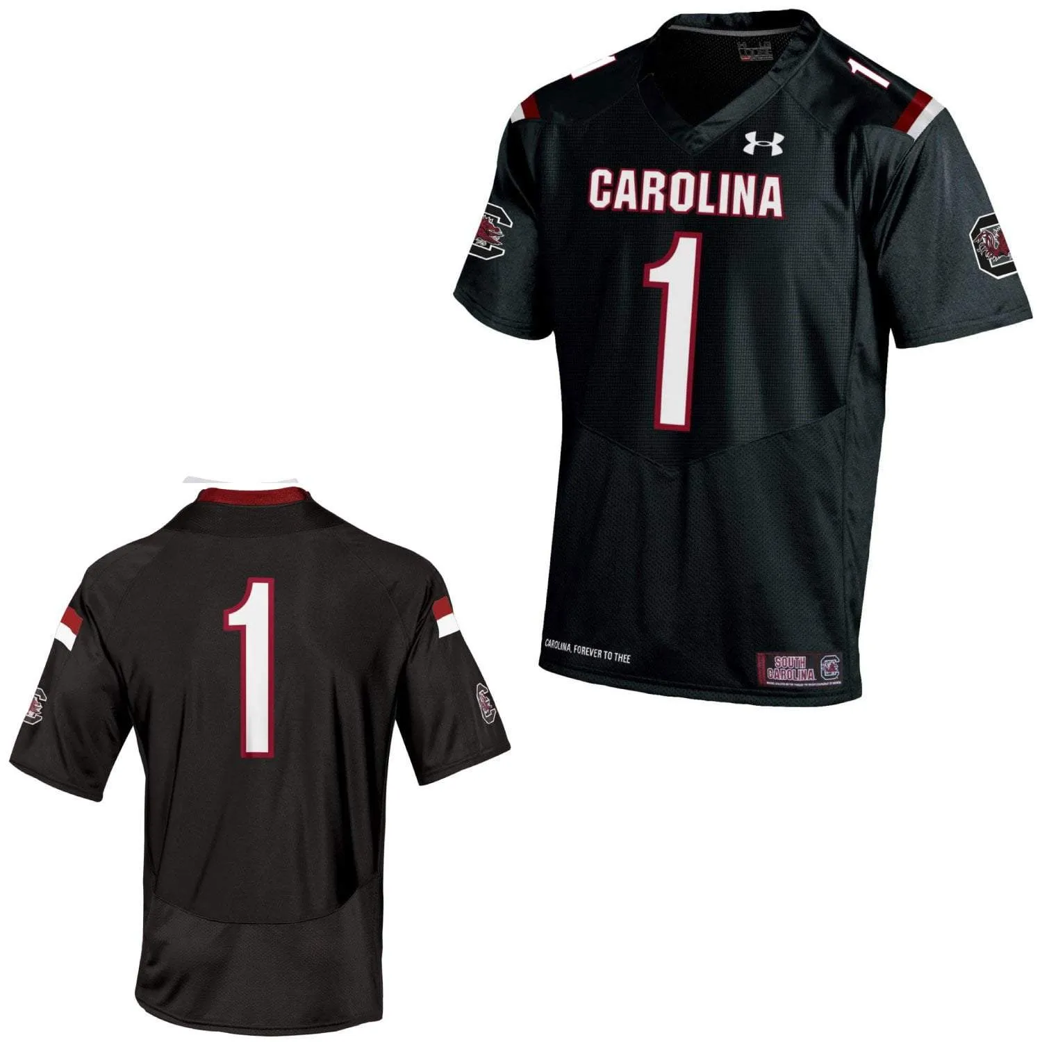 South Carolina Gamecocks Under Armour Black #1 Sideline Replica Football Jersey