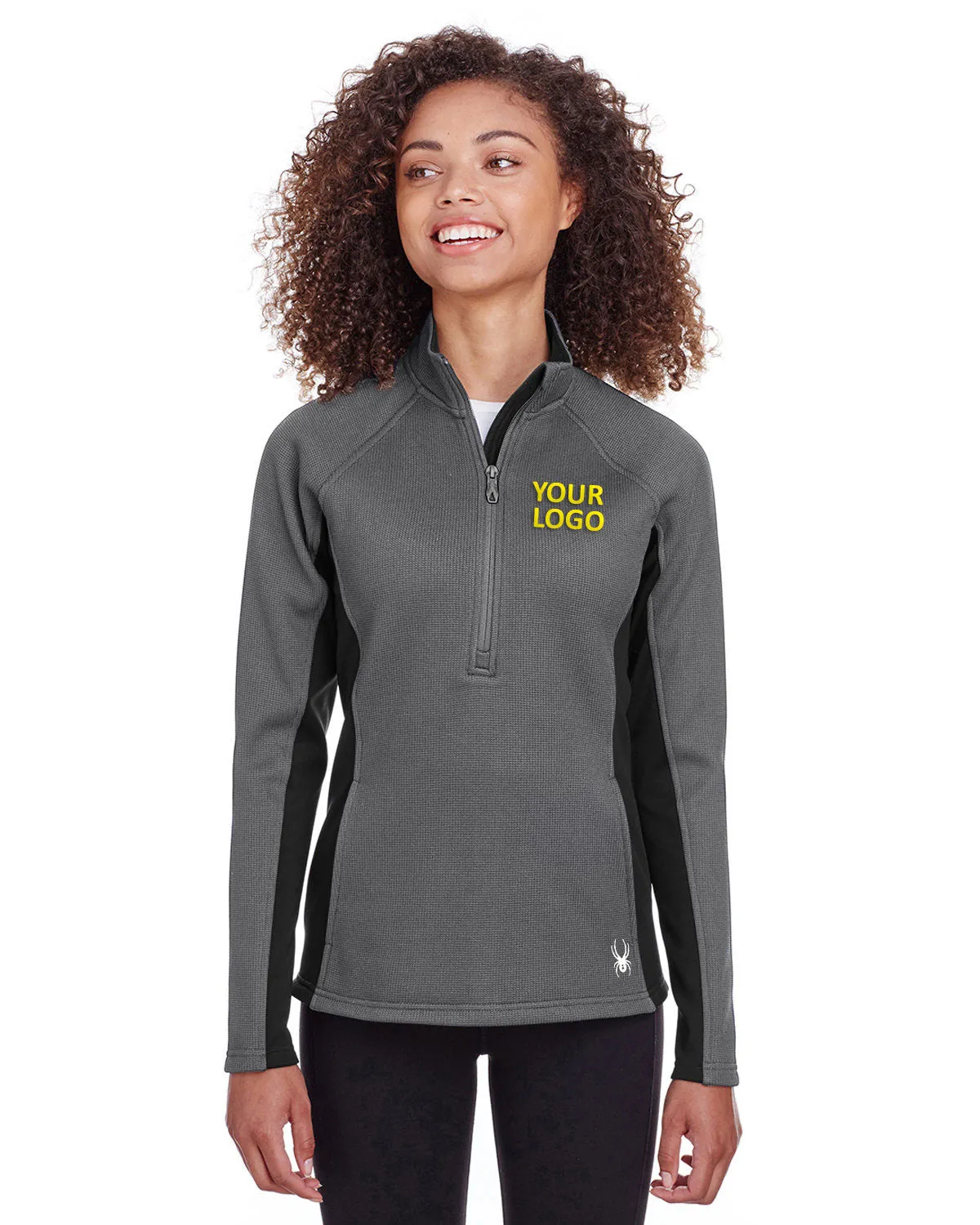 Spyder Ladies Constant Half-Zip Sweaters, Polar/ Black