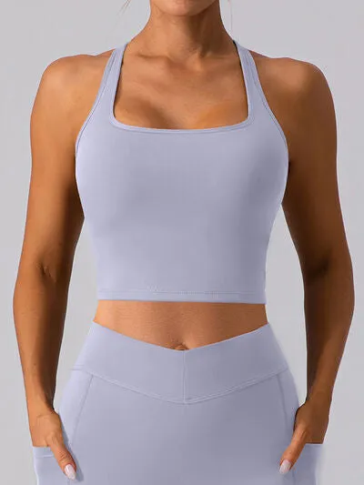 Square Neck Racerback Cropped Tank