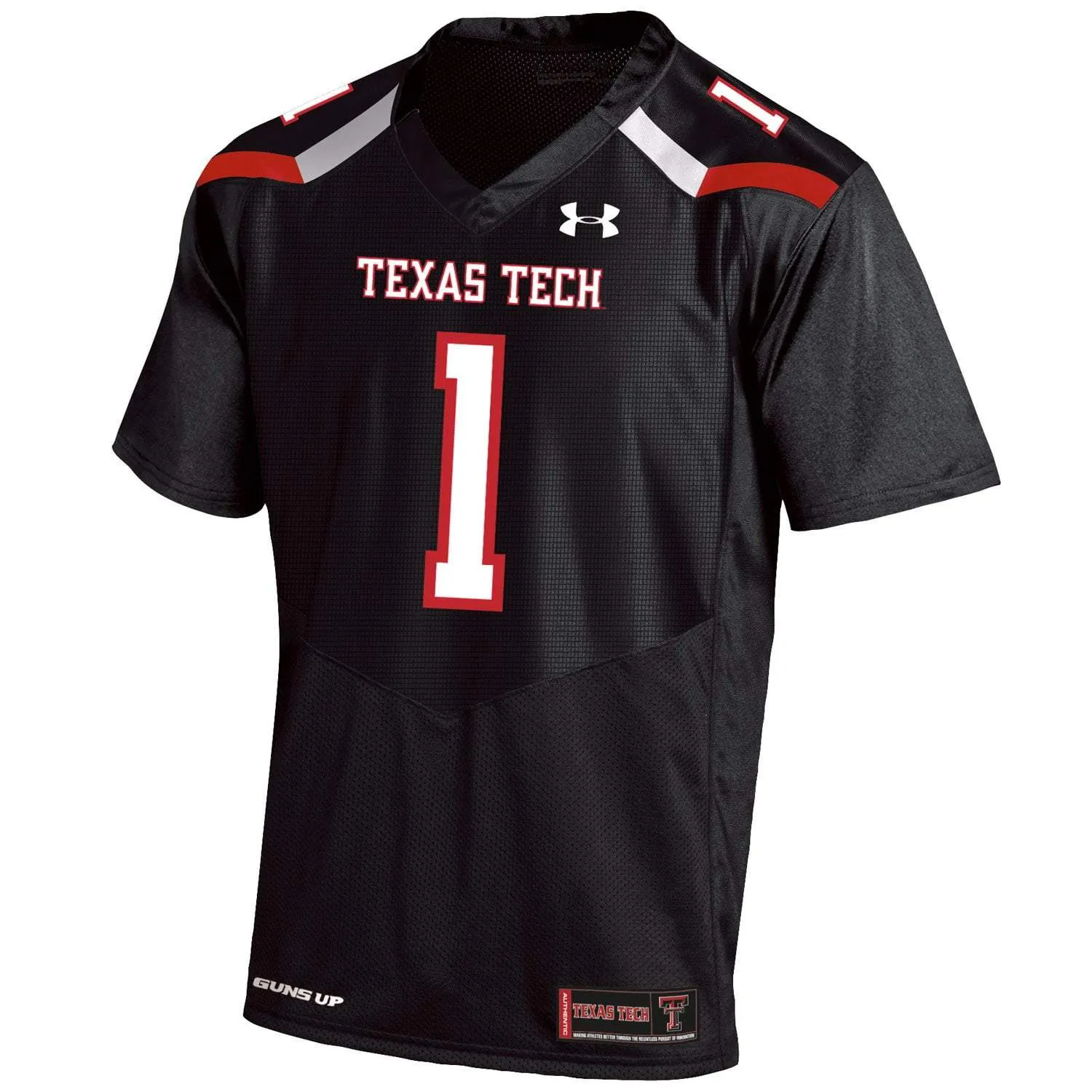 Texas Tech Red Raiders Under Armour Black #1 Sideline Replica Football Jersey