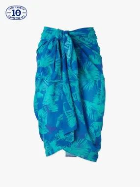 The Amagansett Sarong | Cobalt Jagged Palms