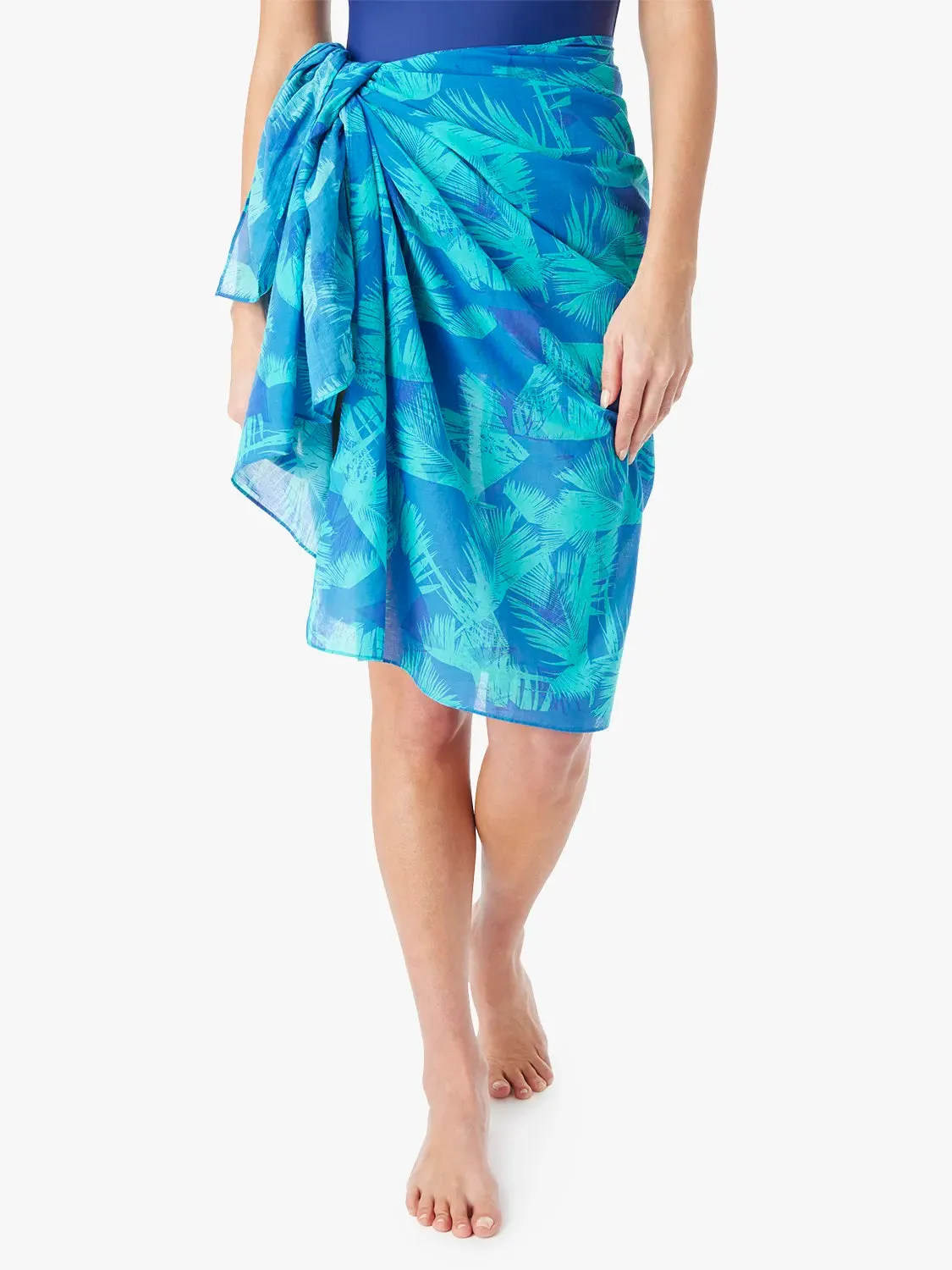 The Amagansett Sarong | Cobalt Jagged Palms