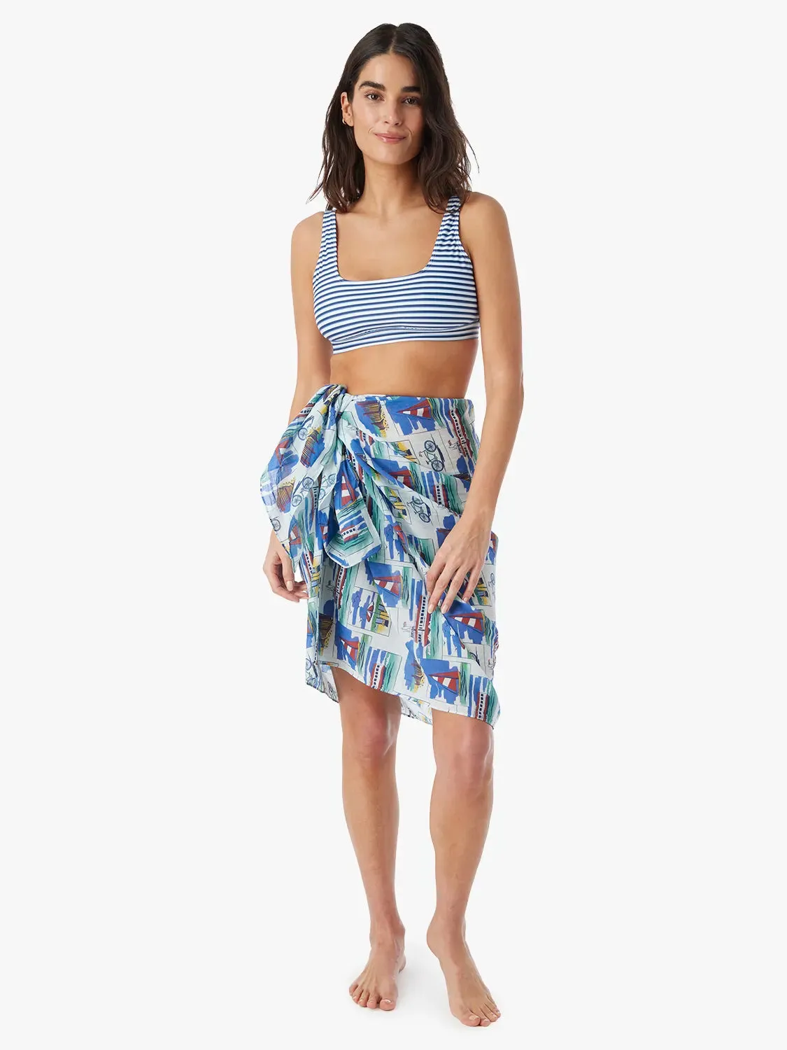 The Amagansett Sarong | White Postcard Print