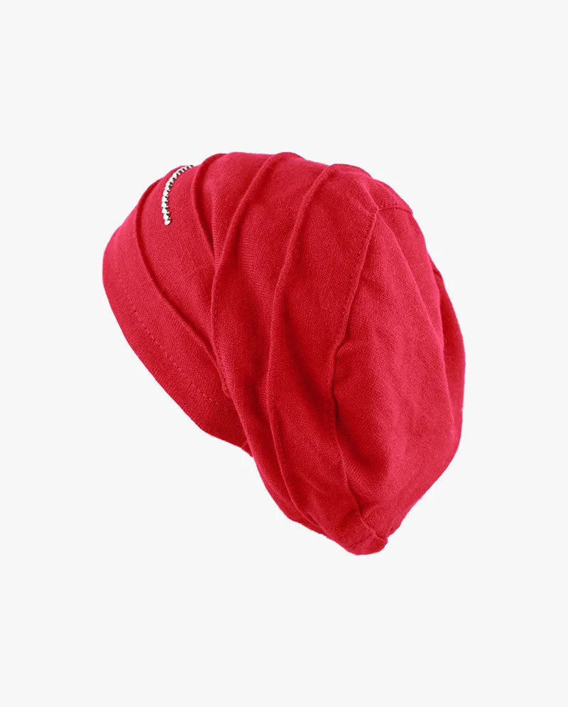 The Hat Depot - Handmade Sun Fleece Lined Slouchy Baggy Beanie