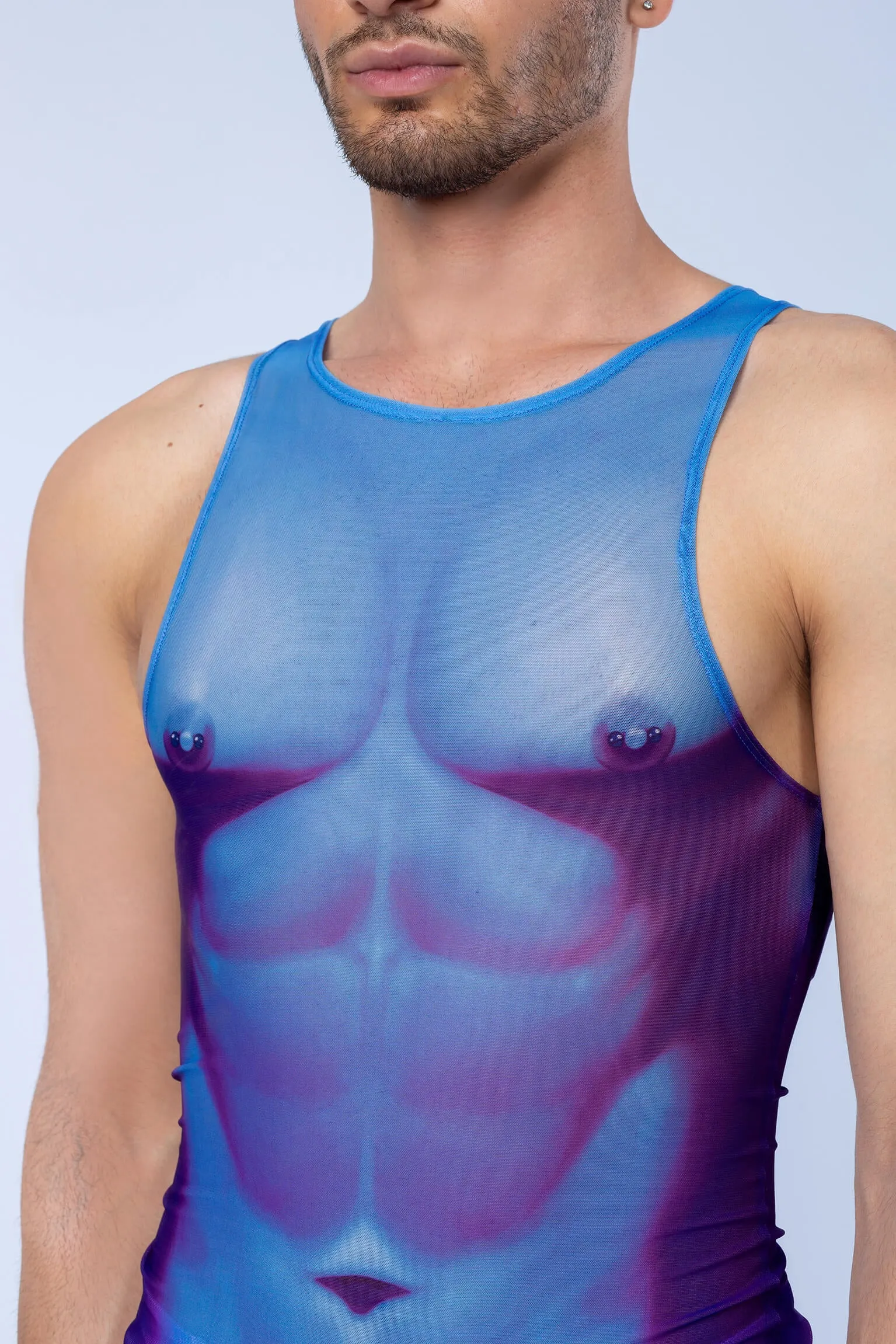 True Blue Male Mesh Tank Top