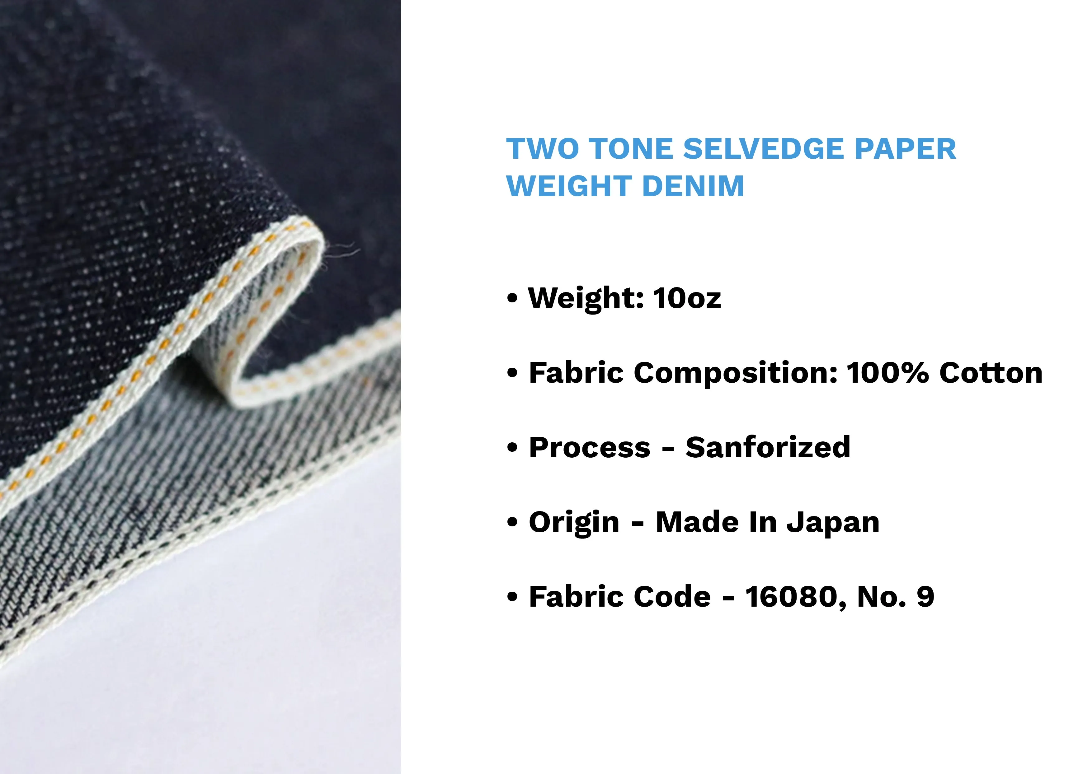 TWO TONE SELVEDGE PAPER WEIGHT DENIM *