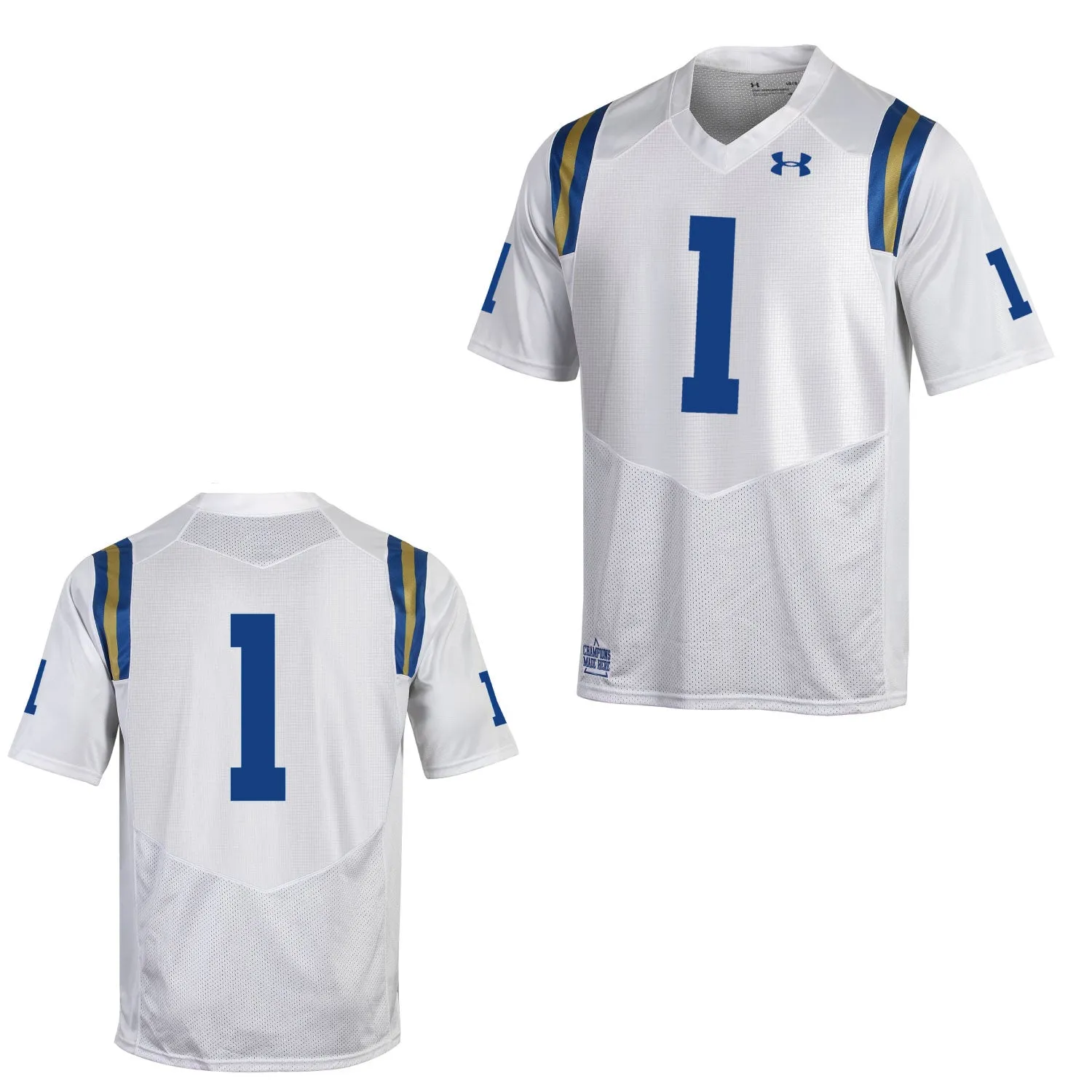 UCLA Bruins Under Armour White #1 Sideline Replica Football Jersey