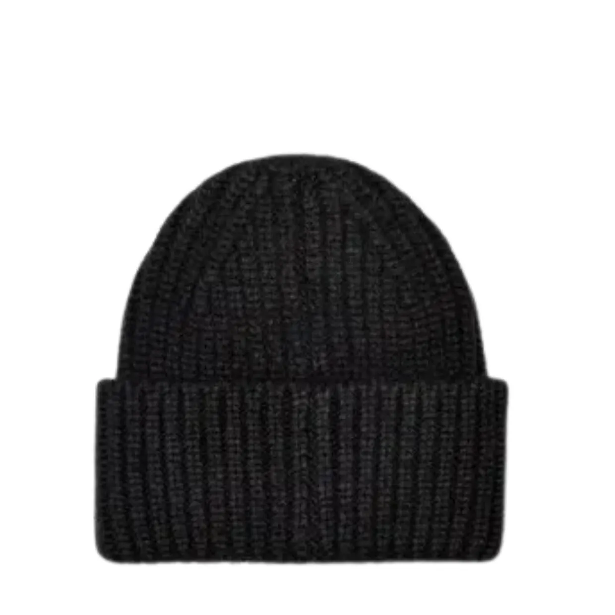 UGG Black Chunky Rib Logo Beanie