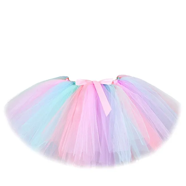 Unicorn Tutu Costume  - Baby Girls Unicorn Tutu, Pastel Rainbow