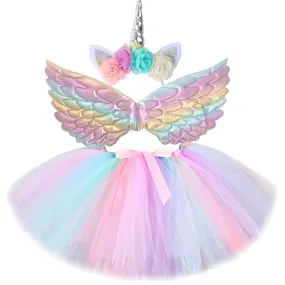 Unicorn Tutu Costume  - Baby Girls Unicorn Tutu, Pastel Rainbow