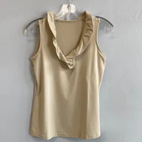 V-Neck Ruffle Tank Top - Stone