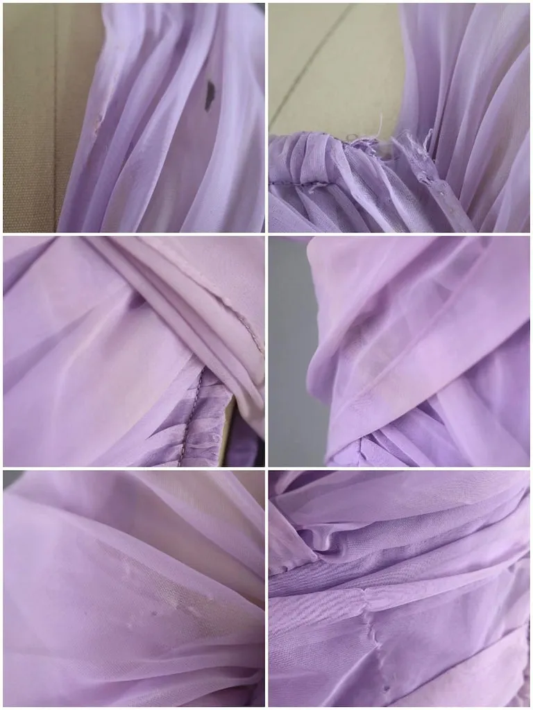 Vintage 1950s Lavender Chiffon Party Dress