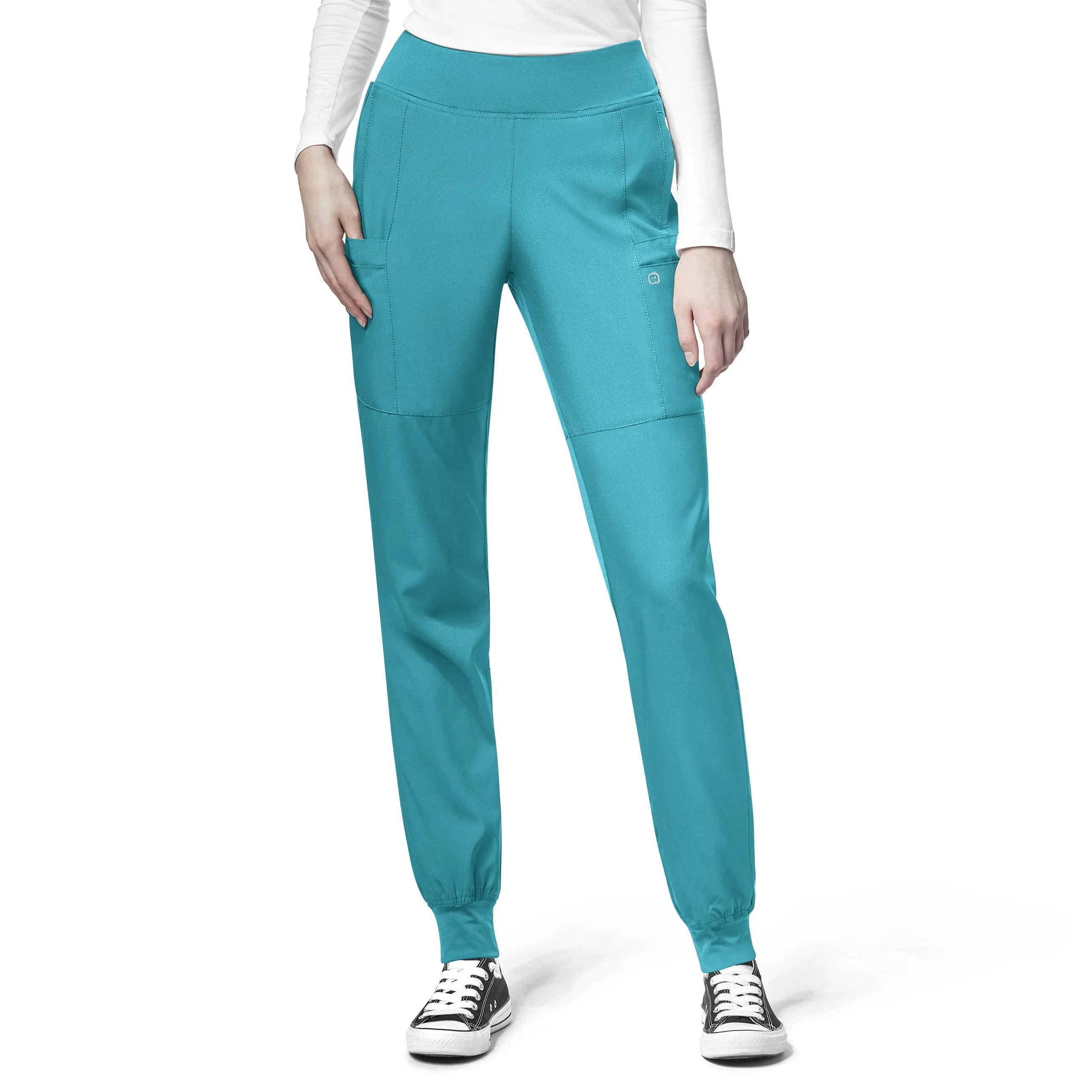 W123 Women's Comfort Waist Cargo Jogger Scrub Pant