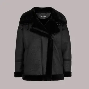 Women's Lauren Faux Fur Shearling Biker Jacket