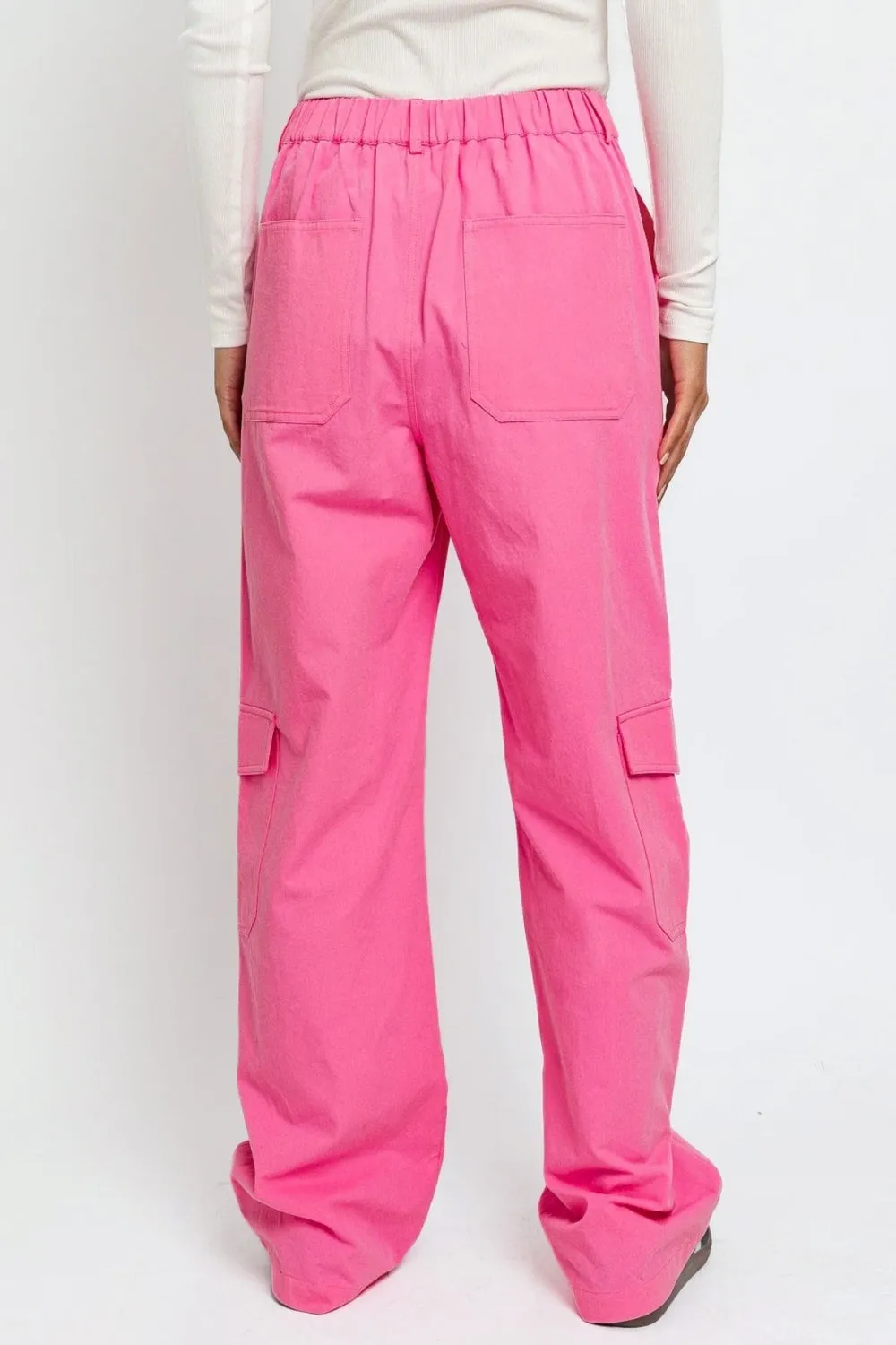 Women's Le Lis High Waisted Wide Leg Cargo Pants with Pockets