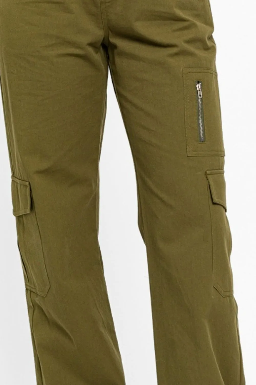 Women's Le Lis High Waisted Wide Leg Cargo Pants with Pockets