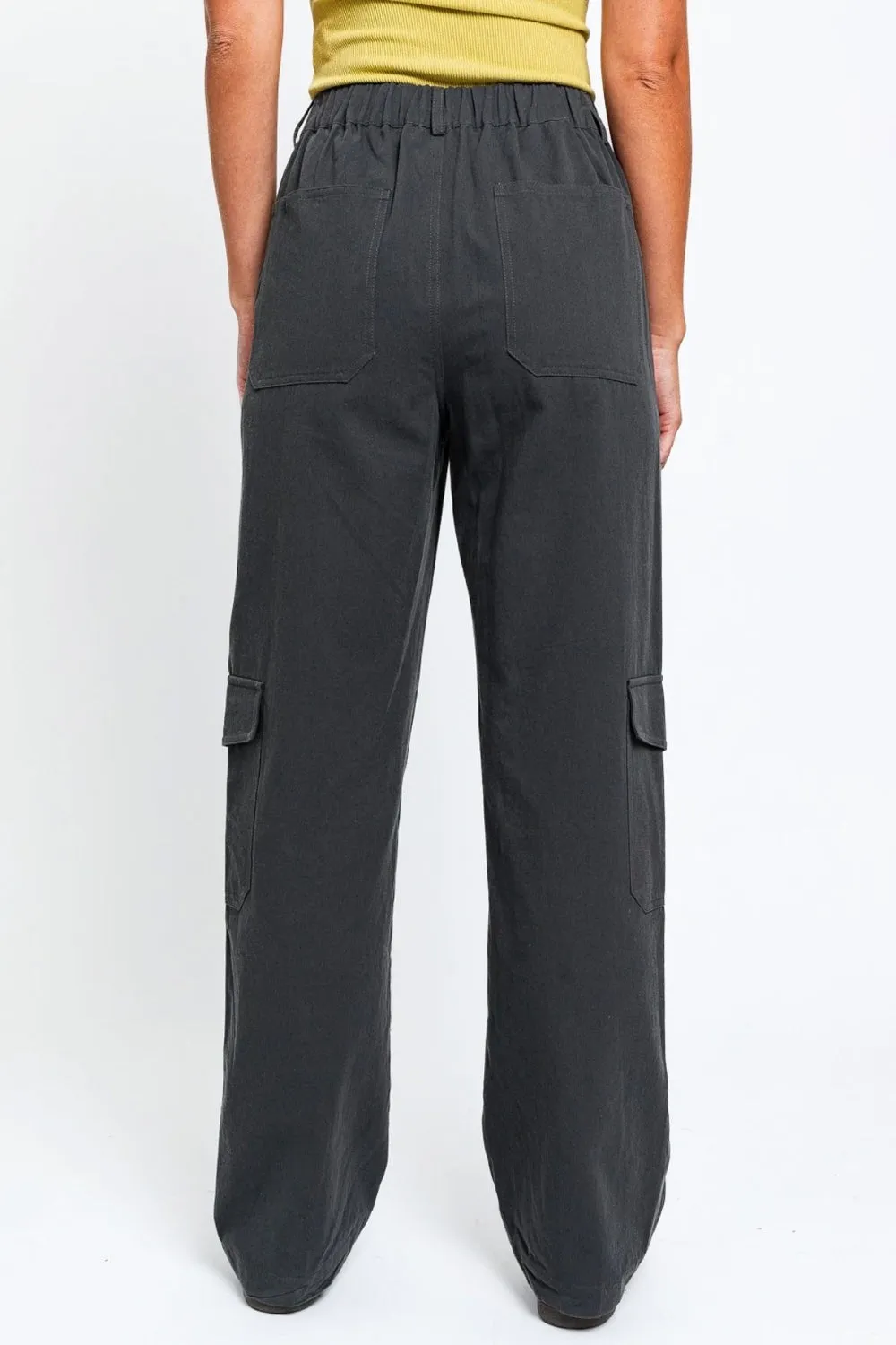 Women's Le Lis High Waisted Wide Leg Cargo Pants with Pockets