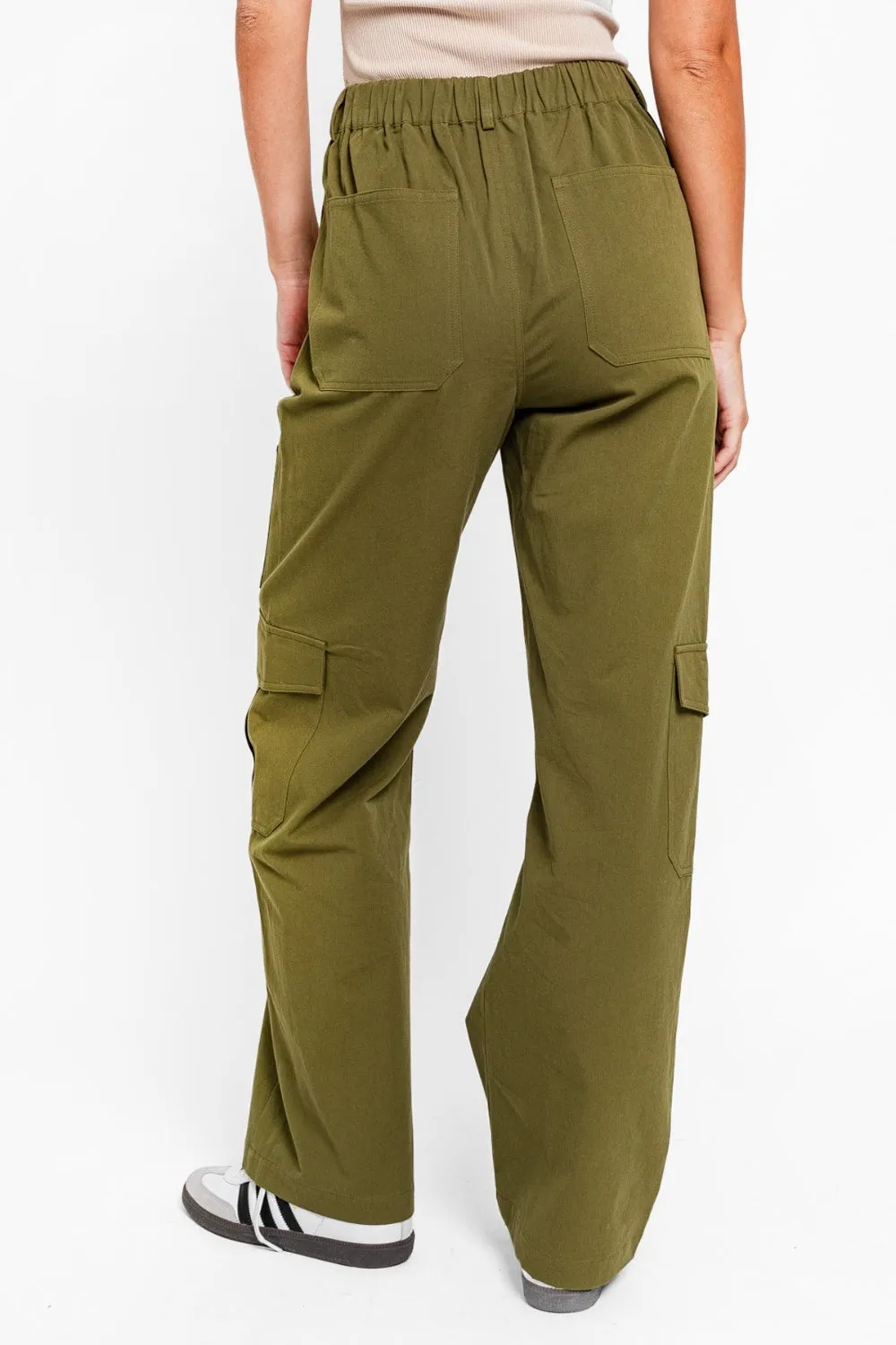 Women's Le Lis High Waisted Wide Leg Cargo Pants with Pockets