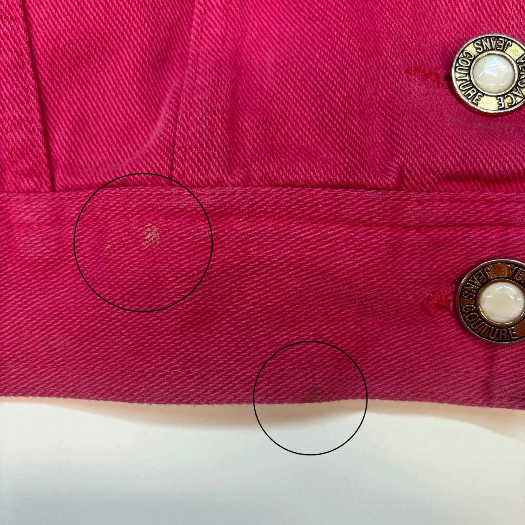 Women's Logo Button Denim Jacket Pink Size M