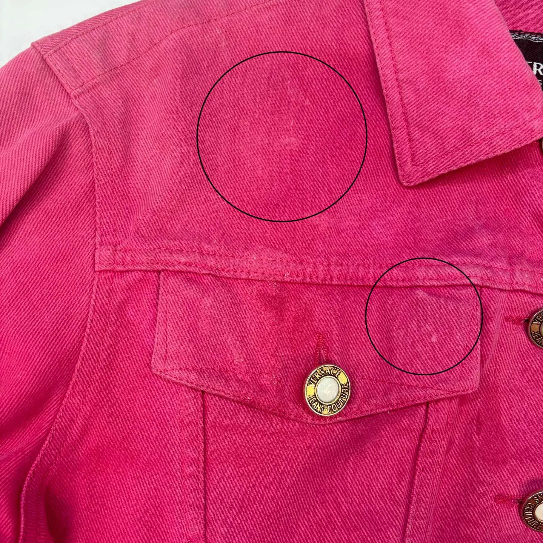 Women's Logo Button Denim Jacket Pink Size M