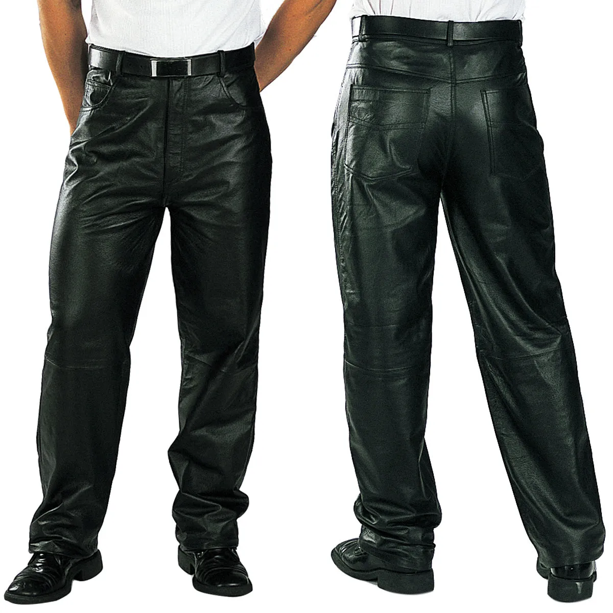 Xelement 860 Men's 'Classic' Black Loose Fit Leather Pants