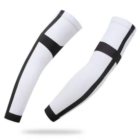 XINTOWN White Black Stripe Cycling Arm Warmers